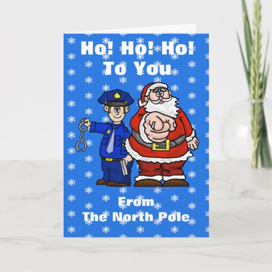 Weihnachtskarte für Polizisten und Weihnachtsmann Feiertagskarte (Vorderseite)