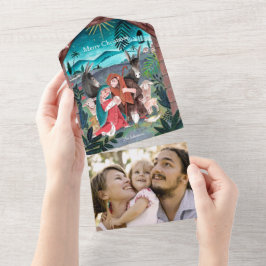 Weihnachtskarte für religiöse Krippen All In One Einladung