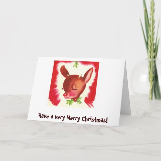 Weihnachtskarte für Rentiere Feiertagskarte (Vorderseite)