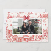 Weihnachtskarte für Rot und Beige Feiertagskarte (Vorderseite)