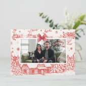 Weihnachtskarte für Rot und Beige Feiertagskarte (Stehend Vorderseite)