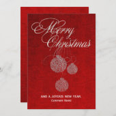 Weihnachtskarte für Rot und Silber Feiertagskarte (Vorne/Hinten)