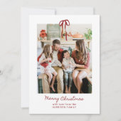 Weihnachtskarte für Rote Streifen Familie Foto Einladung (Vorderseite)