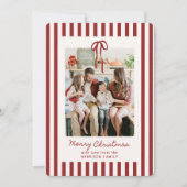 Weihnachtskarte für Rote Streifen Familie Foto Einladung (Vorderseite)