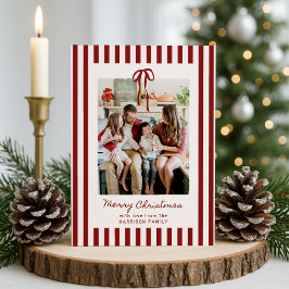 Weihnachtskarte für Rote Streifen Familie Foto Einladung