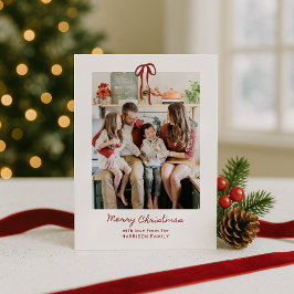 Weihnachtskarte für Rote Streifen Familie Foto Einladung