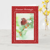 Weihnachtskarte für Rote Vögel und Berries Karte (Gelbe Blume)