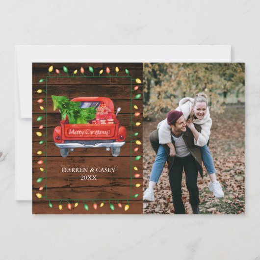 Weihnachtskarte für rustikales Holz und Streichell (Vorderseite)