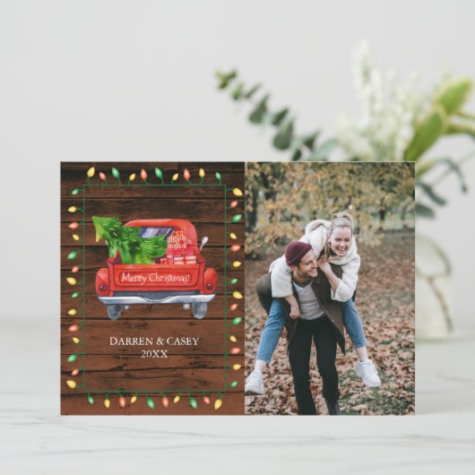 Weihnachtskarte für rustikales Holz und Streichell (Stehend Vorderseite)