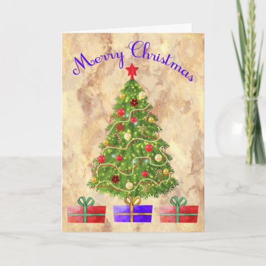 Weihnachtskarte für Schwesterbaum und Geschenke Karte (Vorderseite)