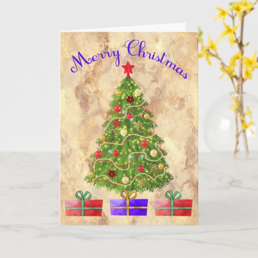 Weihnachtskarte für Schwesterbaum und Geschenke Karte (Gelbe Blume)