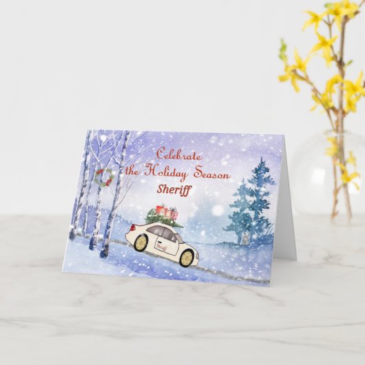 Weihnachtskarte für Sheriff Karte (Gelbe Blume)