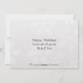 Weihnachtskarte für Silber Feiertagskarte (Rückseite)