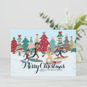 Weihnachtskarte für Snowboarder Feiertagskarte (Stehend Vorderseite)