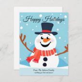 Weihnachtskarte für Snowman Feiertagskarte (Vorne/Hinten)