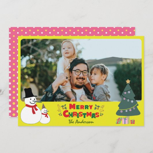 Weihnachtskarte für Snowman Feiertagskarte (Vorne/Hinten)