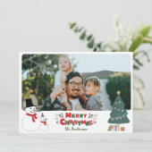 Weihnachtskarte für Snowman Feiertagskarte (Stehend Vorderseite)