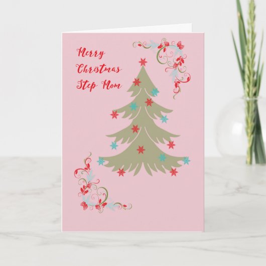 Weihnachtskarte für Step Mama Designer Tree Feiertagskarte (Vorderseite)