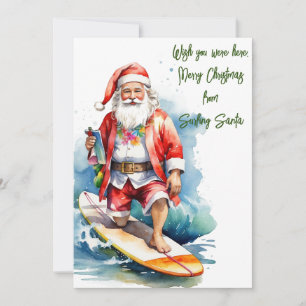 Weihnachtskarte für Surfer Feiertagskarte