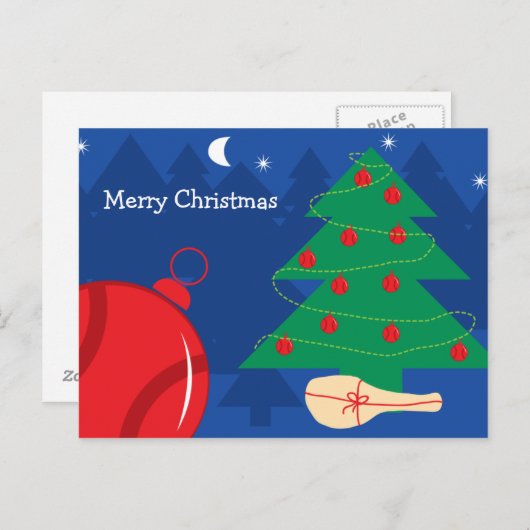 Weihnachtskarte für Tennisspieler Feiertagspostkarte (Vorne/Hinten)