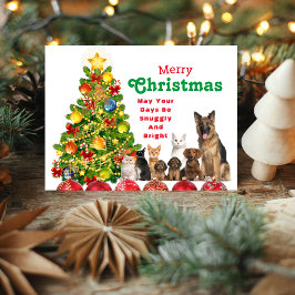 Weihnachtskarte für Tiere Feiertagspostkarte