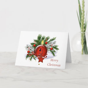 Weihnachtskarte für Unternehmen mit Kerze und Zier Karte
