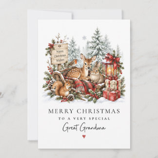 Weihnachtskarte für Urgroßmutter | Großmutter Weih Feiertagskarte