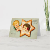 Weihnachtskarte für viktorianische Cookie-Kinder