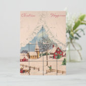 Weihnachtskarte für Vintage Winterfenster Feiertagskarte (Stehend Vorderseite)