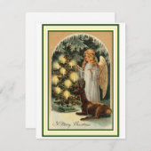 Weihnachtskarte für Vintagen Engel Dankeskarte (Vorne/Hinten)