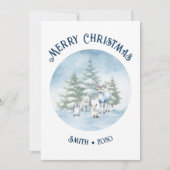 Weihnachtskarte für Waldtiere Feiertagskarte (Vorderseite)