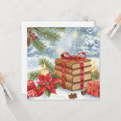 Weihnachtskarte für Wasserfarbbuchliebhaber Karte (Vorderseite/Rückseite Beispiel)