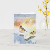 Weihnachtskarte für Wasserfarben - Handgemalt Karte (Gelbe Blume)