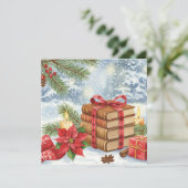 Weihnachtskarte für Wasserfarbenbuchliebhaber Karte (Stehend Vorderseite)