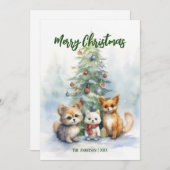 Weihnachtskarte für Watercolor Einladung (Vorne/Hinten)