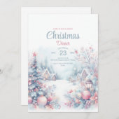 Weihnachtskarte für Watercolor Einladung (Vorne/Hinten)