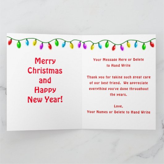 Weihnachtskarte für weibliche Tierärzte PERSONALIS Karte (Innenseite)