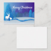 Weihnachtskarte für Weiße Hirsche Mitteilungskarte (Vorne/Hinten)