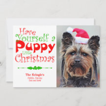 Weihnachtskarte für Welpen