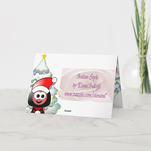 Weihnachtskarte fürs Schnee Feiertagskarte (Rückseite)