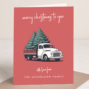 Weihnachtskarte gefaltet Weihnachts-Lieferwagen Feiertagskarte