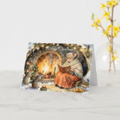 Weihnachtskarte 'Geschichtenzeit am Kamin' Karte (Gelbe Blume)