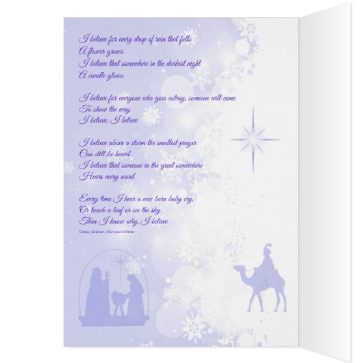Weihnachtskarte: Glauben (Innen (Links))