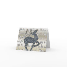 Weihnachtskarte Glitzer REINDEER