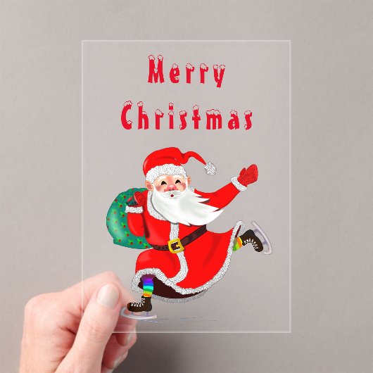 Weihnachtskarte Glücklicher Weihnachtsmann mit Ges Acryleinladungen (Insitu (Handheld))