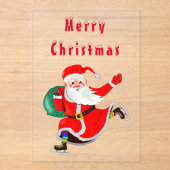 Weihnachtskarte Glücklicher Weihnachtsmann mit Ges Acryleinladungen (Vorderseite)