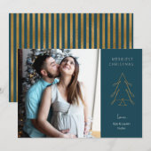 Weihnachtskarte Gold Tree Feiertagskarte (Vorne/Hinten)