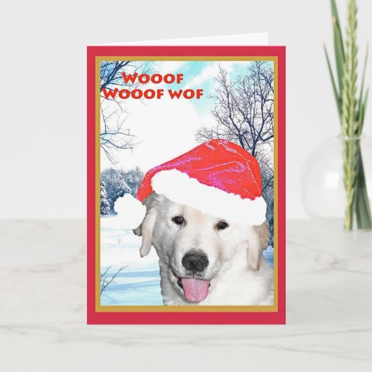 Weihnachtskarte, Goldener Retriever Feiertagskarte (Vorderseite)