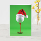 Weihnachtskarte Golfball mit Santa-Hut Karte (Gelbe Blume)
