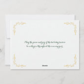 Weihnachtskarte | Grün, Imitate Gold Feiertagskarte (Rückseite)